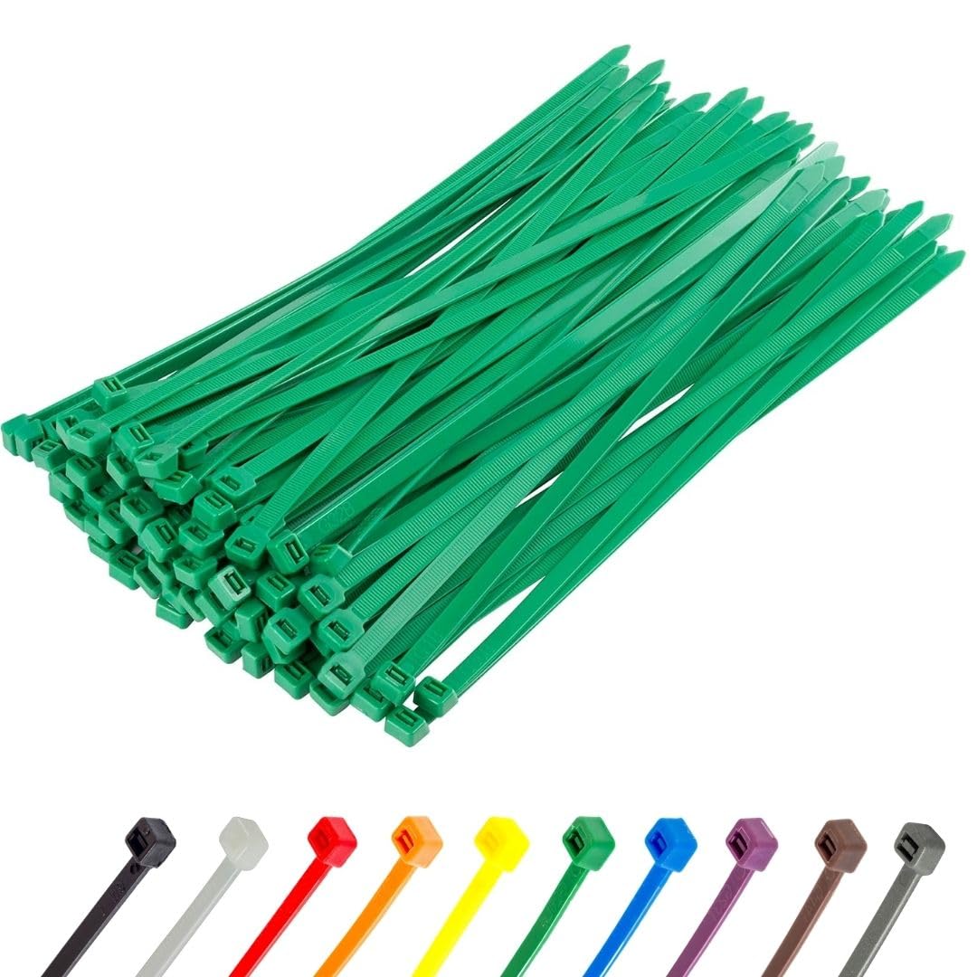 Gocableties Small Silver Cable Ties, 100mm x 2.5mm, Pack of 100, 4” Premium Nylon Zip Ties, Plastic Tie Wraps, Secure Self-Locking Mechanism, for Home, Garden, Office and DIY