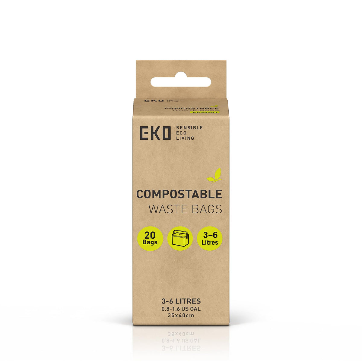 EKO Bin Bags, Kitchen Bin Liners, Drawstring, 40-60 Litre, 12 Count, Code F