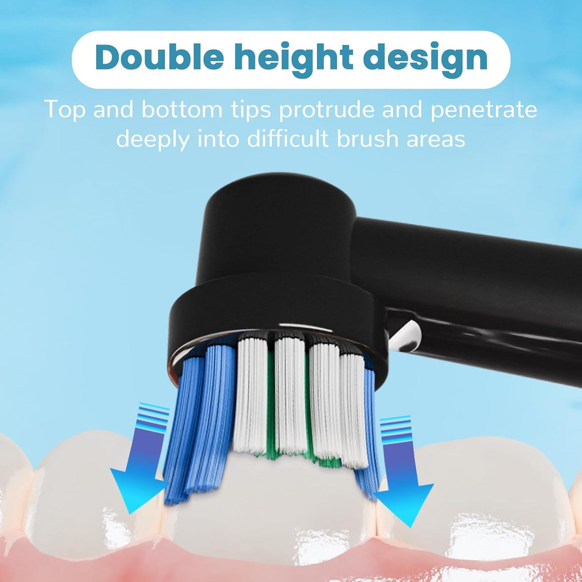 20 Pack Toothbrush Replacement Heads Black Compatible with Oral B Professional Soft Clean Electric Toothbrush Head Heads Refill Pro 500/1000/1500/3000/3757/5000/7000/7500/8000