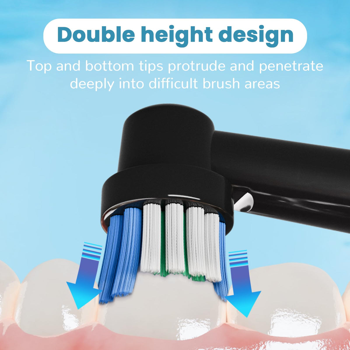 20 Pack Toothbrush Replacement Heads Black Compatible with Oral B Professional Soft Clean Electric Toothbrush Head Heads Refill Pro 500/1000/1500/3000/3757/5000/7000/7500/8000