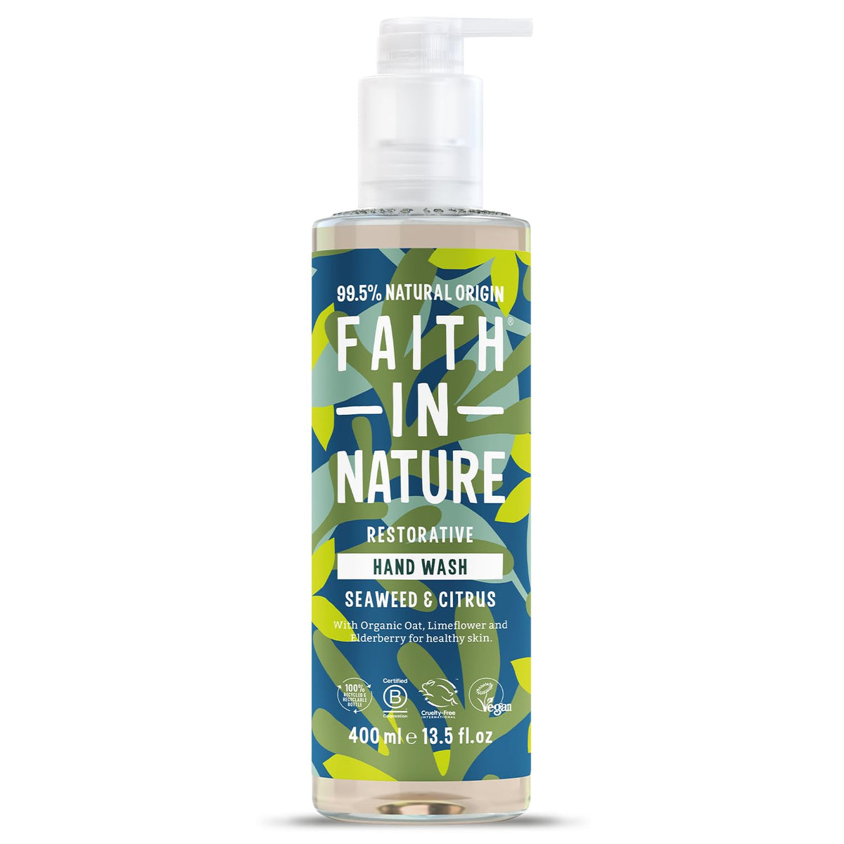 Faith In Nature Natural Aloe Vera and Tea Tree Hand Wash, Nourishing, Vegan and Cruelty Free, No SLS or Parabens, 400 ml