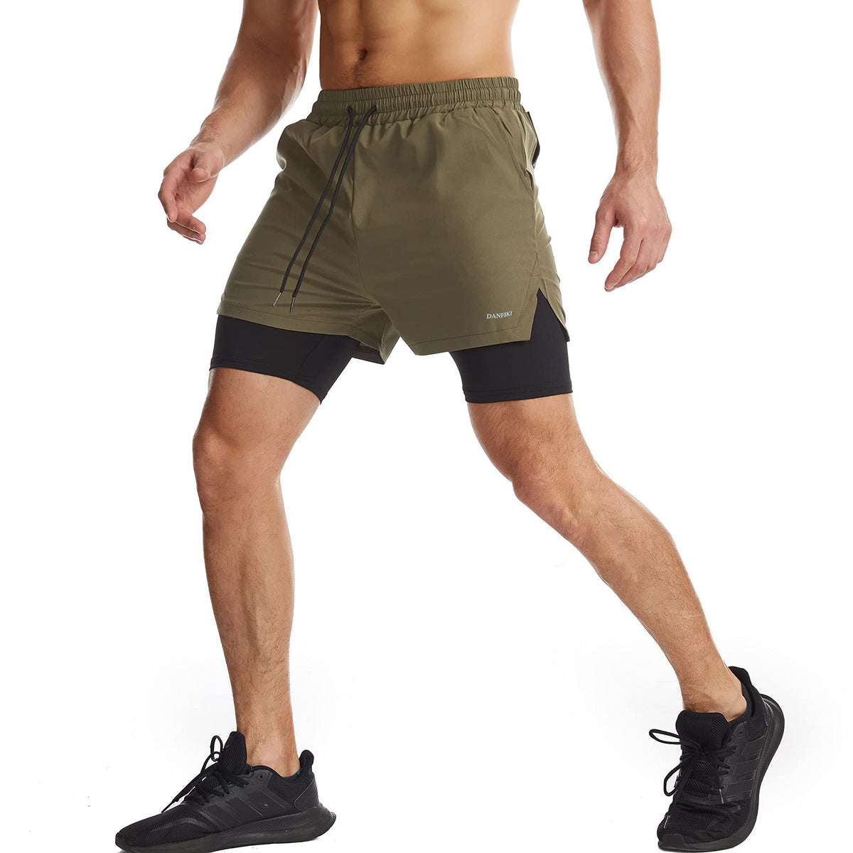 Mens Running Shorts Men's Gym Sports Short 2 in 1 with Phone Pocket Lightweight Quick Drying