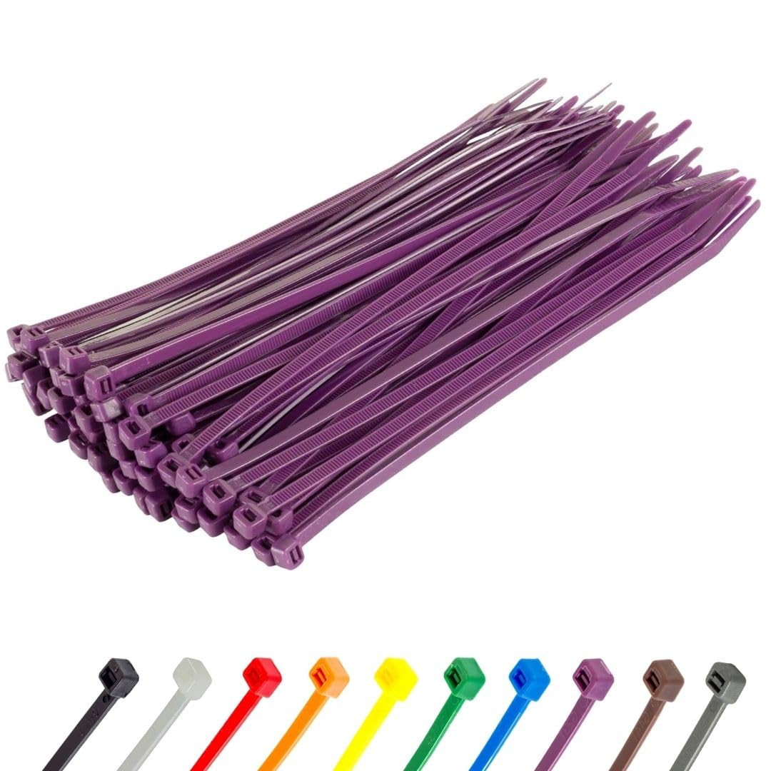 Gocableties Small Silver Cable Ties, 100mm x 2.5mm, Pack of 100, 4” Premium Nylon Zip Ties, Plastic Tie Wraps, Secure Self-Locking Mechanism, for Home, Garden, Office and DIY