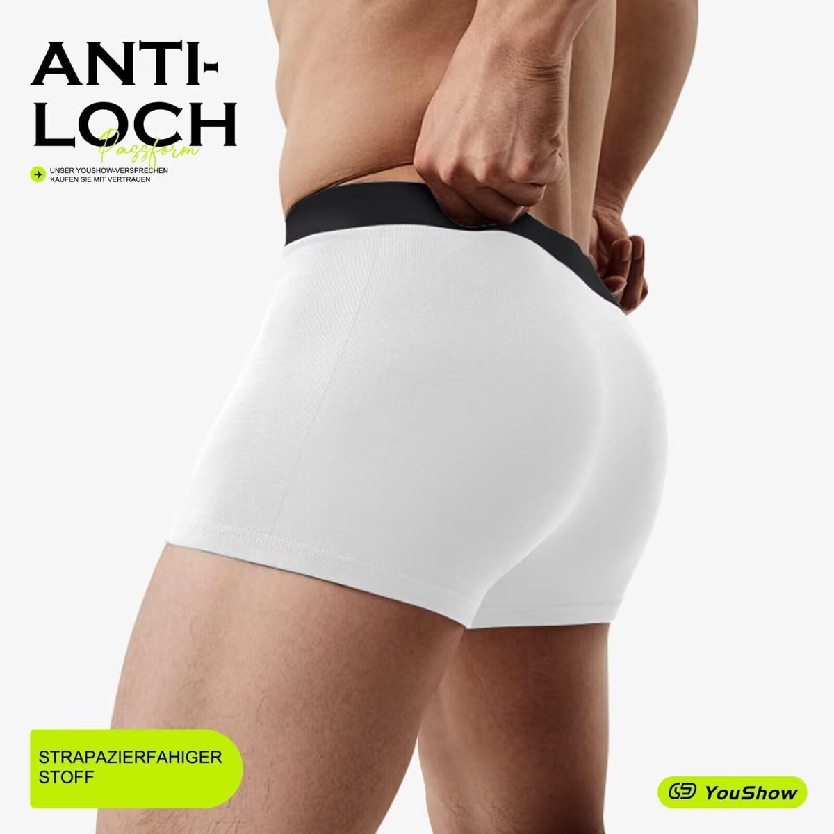 YouShow Mens Boxers 6/12 Pack Mens Underwear Hipsters Cotton Pants Trunks