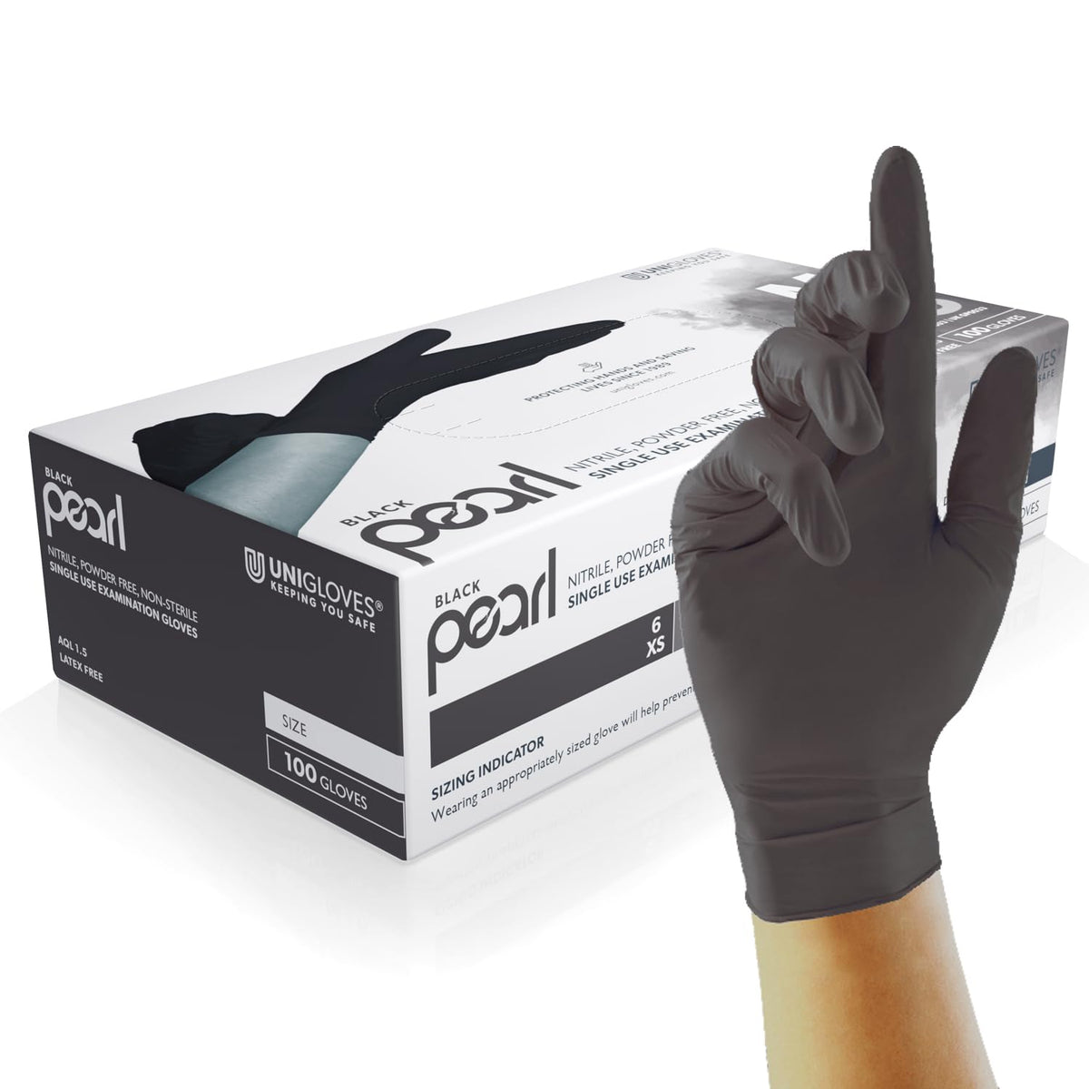 Unigloves White Pearl Nitrile Examination Gloves