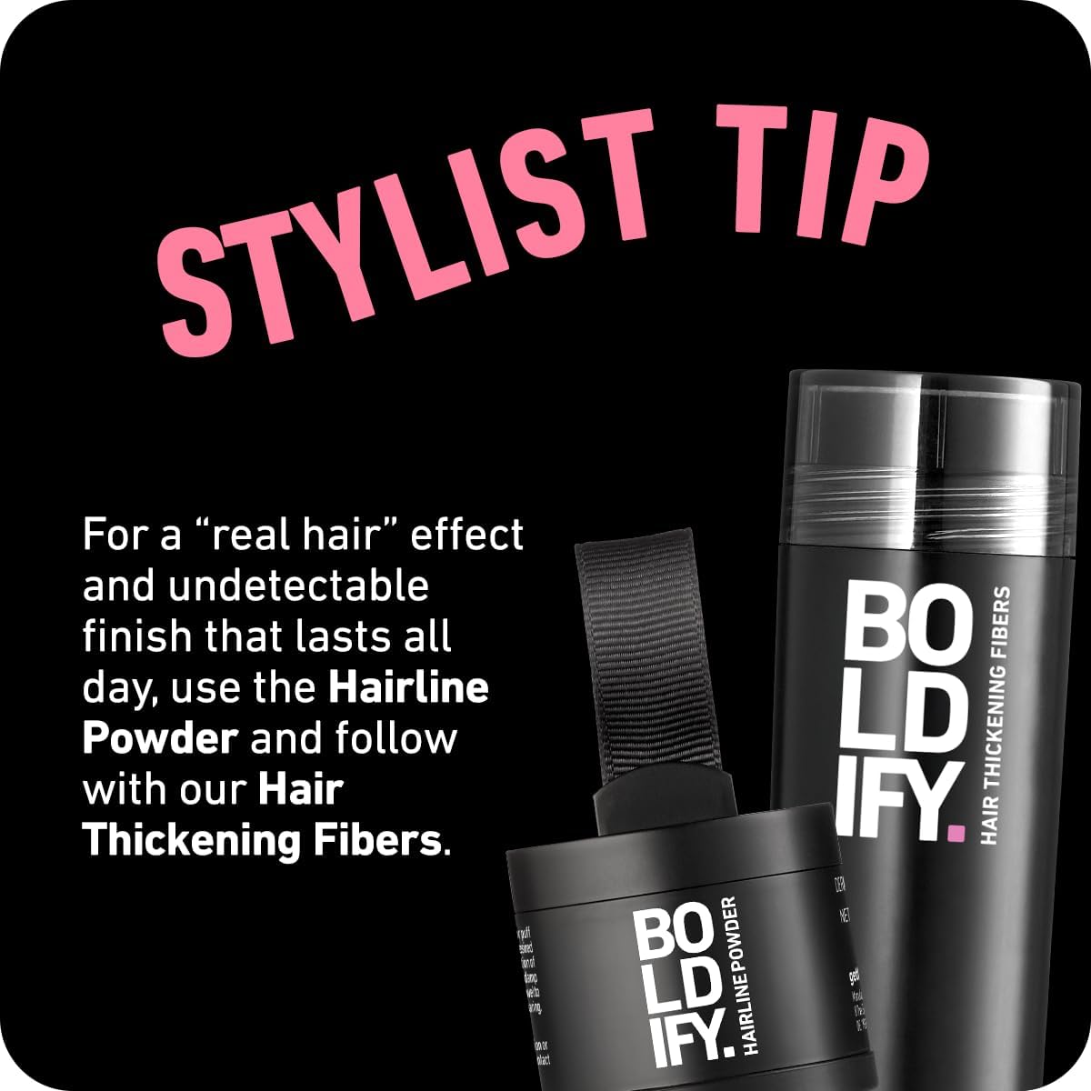 Boldify Hairline Powder, Root Touch Up Hair Color - Light Brown 10g