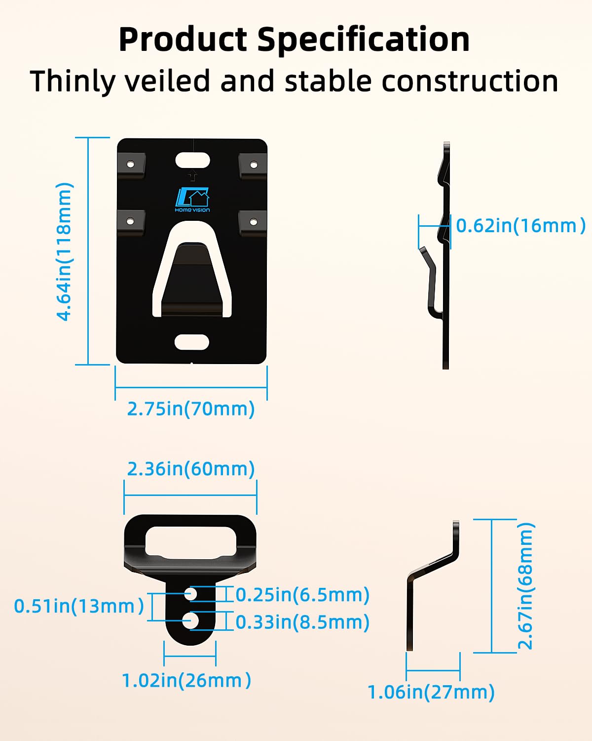 HOME VISION Heavy Duty Fixed TV Wall Bracket for 32-86 Inch Flat Screens