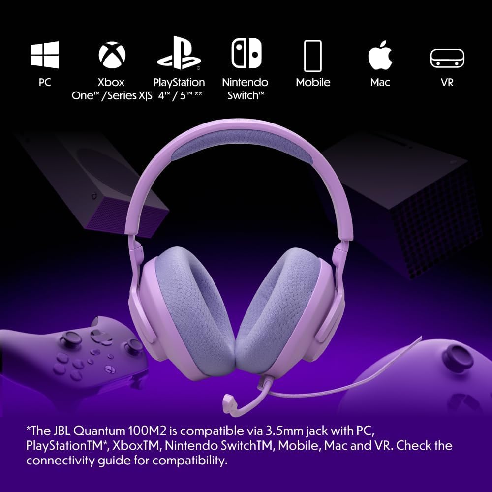 JBL Quantum 100M2 Wired Gaming Headset, Black