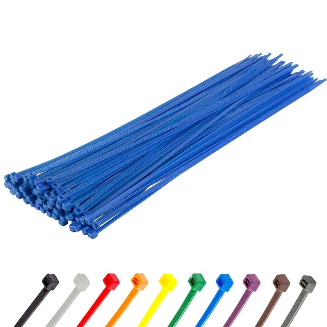 Gocableties Small Silver Cable Ties, 100mm x 2.5mm, Pack of 100, 4” Premium Nylon Zip Ties, Plastic Tie Wraps, Secure Self-Locking Mechanism, for Home, Garden, Office and DIY