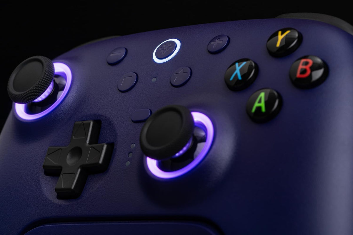 8Bitdo Ultimate 2 Wireless Controller for Windows & Android, Gaming Controller with TMR Joysticks, Switchable Hall Effect/Tactile Triggers, Motion Control, RGB Fire Ring, 8Speed Wireless Tech, Purple