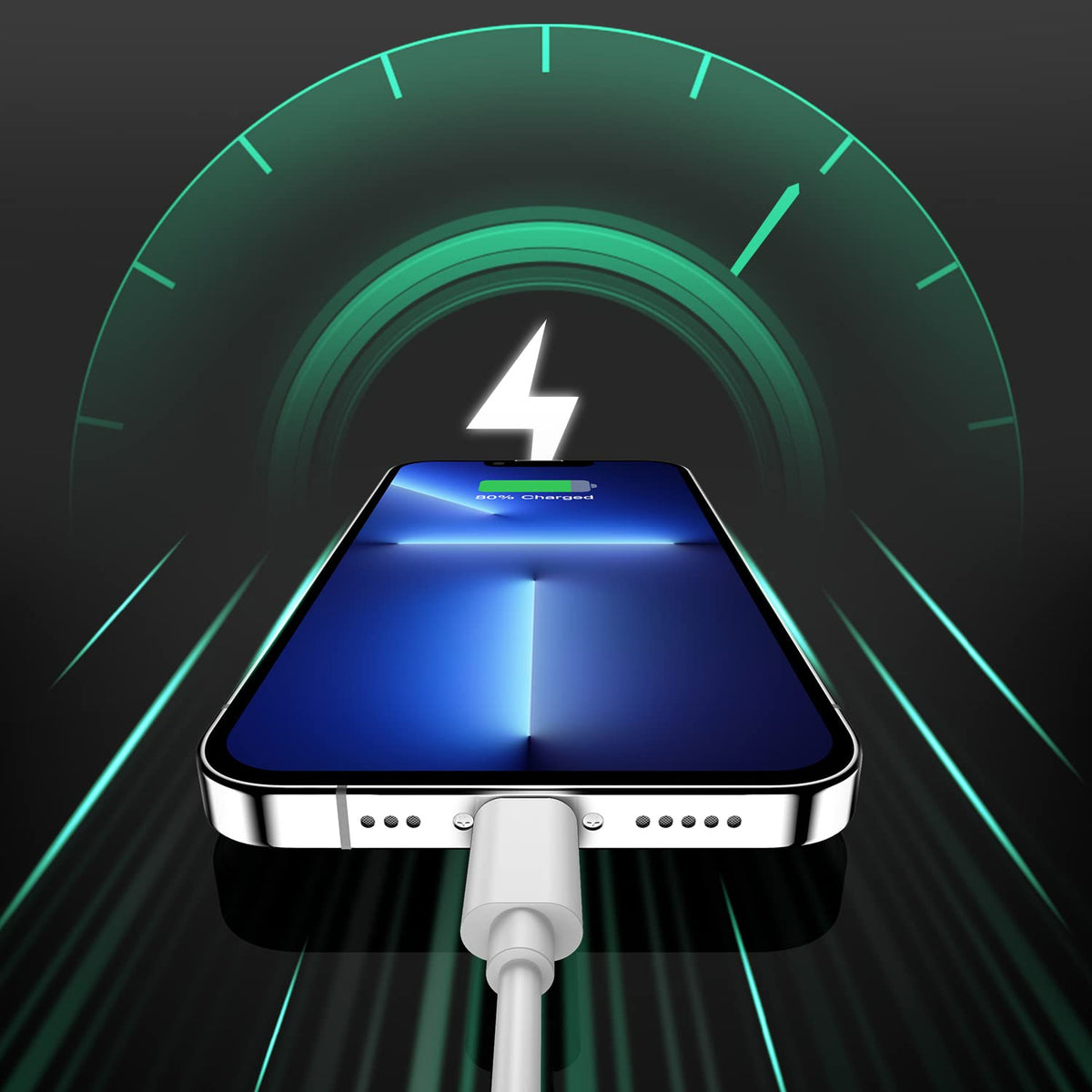 iPhone Charger Cable 1M [Apple MFi Certified] Lightning to USB Cable Lead 3 Foot, 2.4A Fast Charging Cable for iPhone 14 13 12 11 Pro Max XS XR X 8 7 6 Plus 5, iPad and iPod