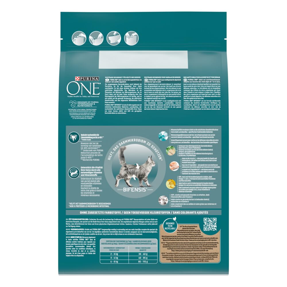 PURINA ONE BIFENSIS Dry Food for Adult Cats, Rich in Chicken, 1 Pack (1 x 5.7 kg)
