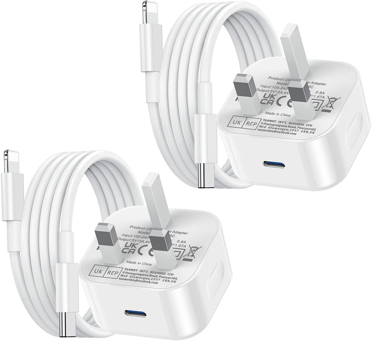 iPad Charger,2Pack USB C to Lightning Fast Charging Cable and Plug 25W Charge for New Apple i Pad Pro 9.7 10.5 12.9 inch 2nd Generation/Air 3rd/Mini 4 5th Gen/Pad 5th 6th 7th 8th 9th 2021/iPhone 14 13