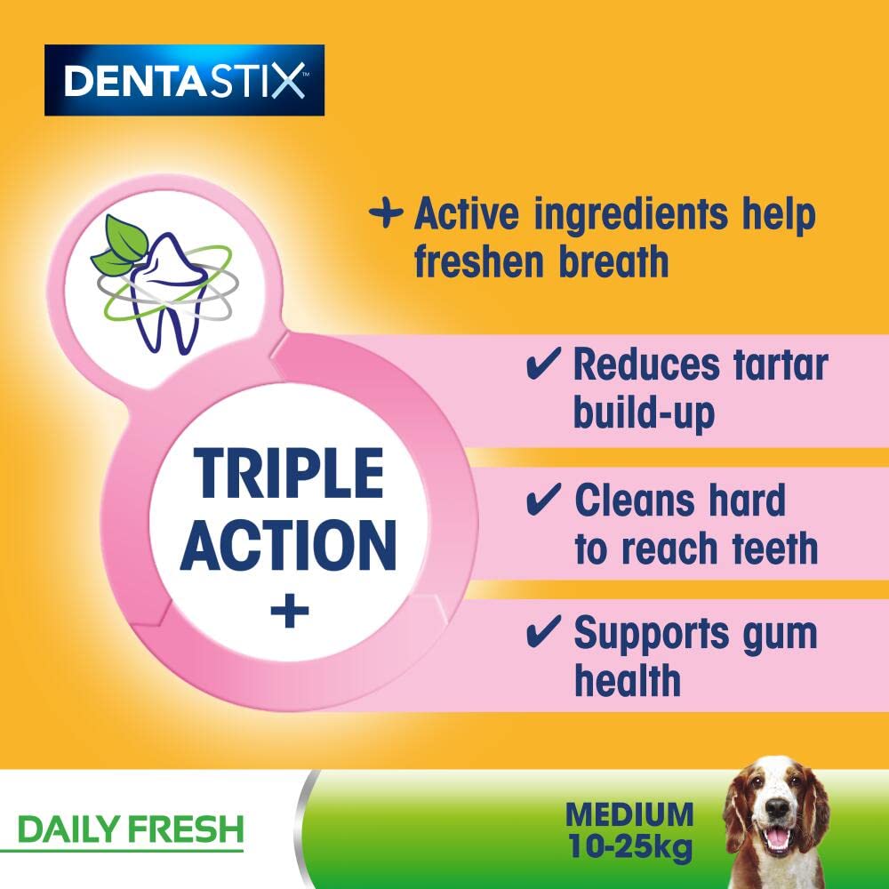 Pedigree DentaStix - Daily Dental Chews For Medium Dogs (10-25 kg), 112 Sticks