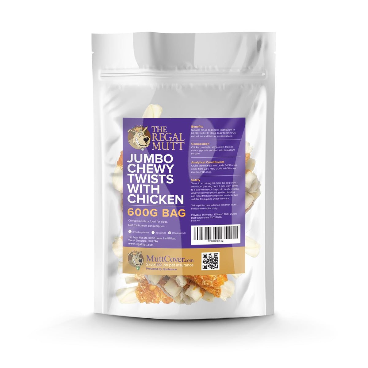 The Regal Mutt - Chewy Twists with Chicken - 1kg Bag
