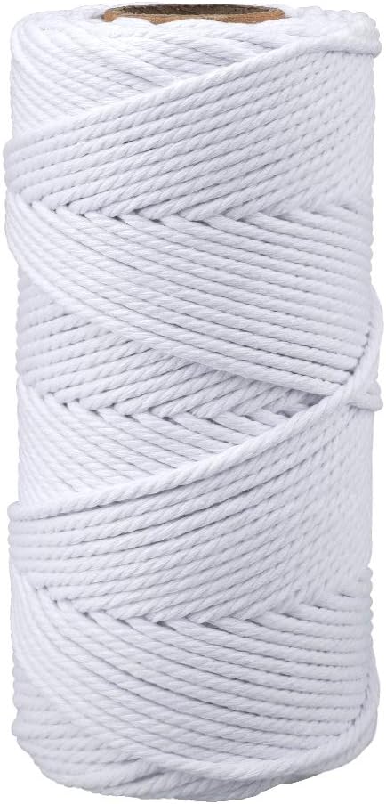 jijAcraft 4MM White Macrame Cord: 100M Cotton String Twine for Crafts