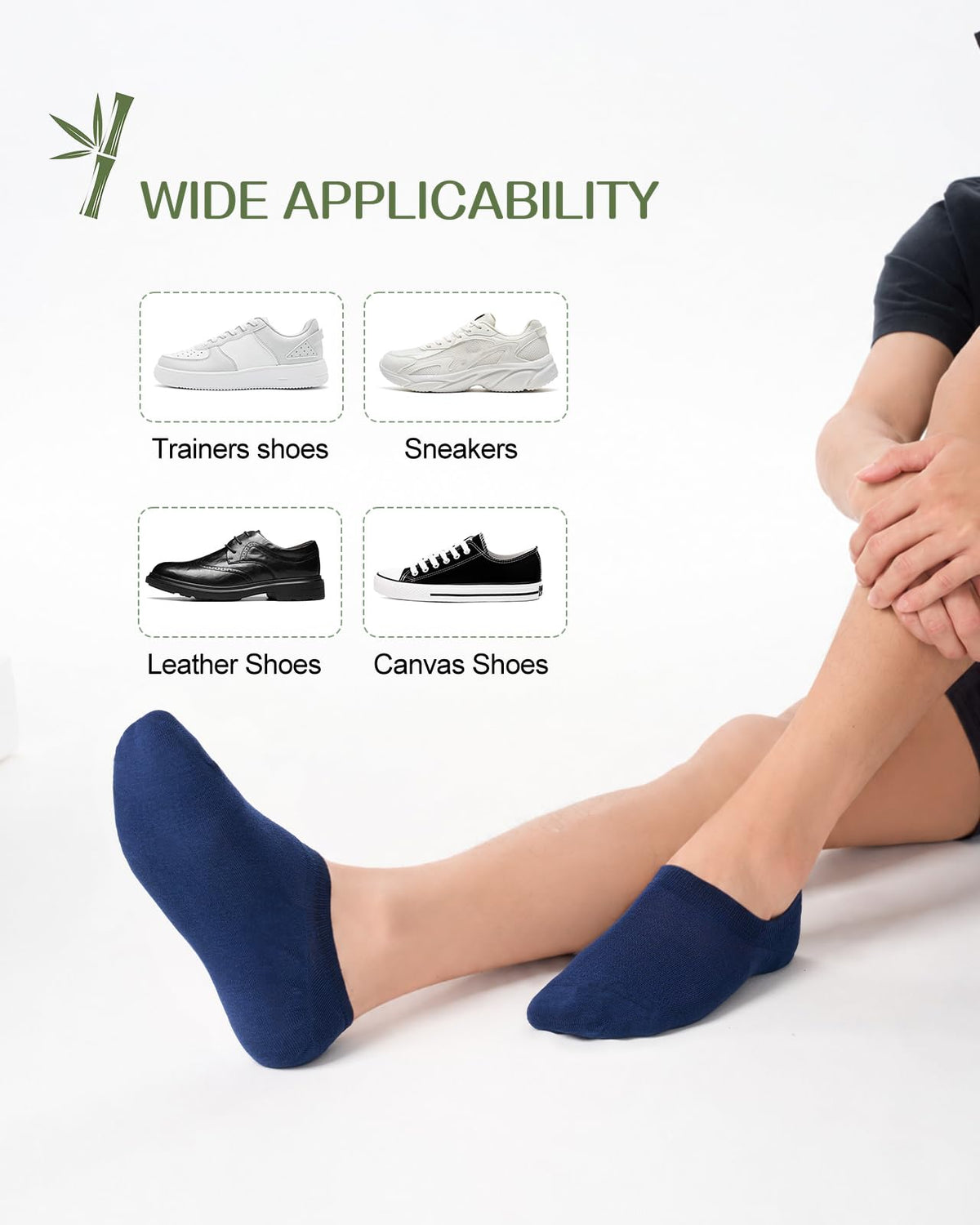 Cirorld Bamboo No Show Socks for Men & Women, 6 Pairs, Non-Slip
