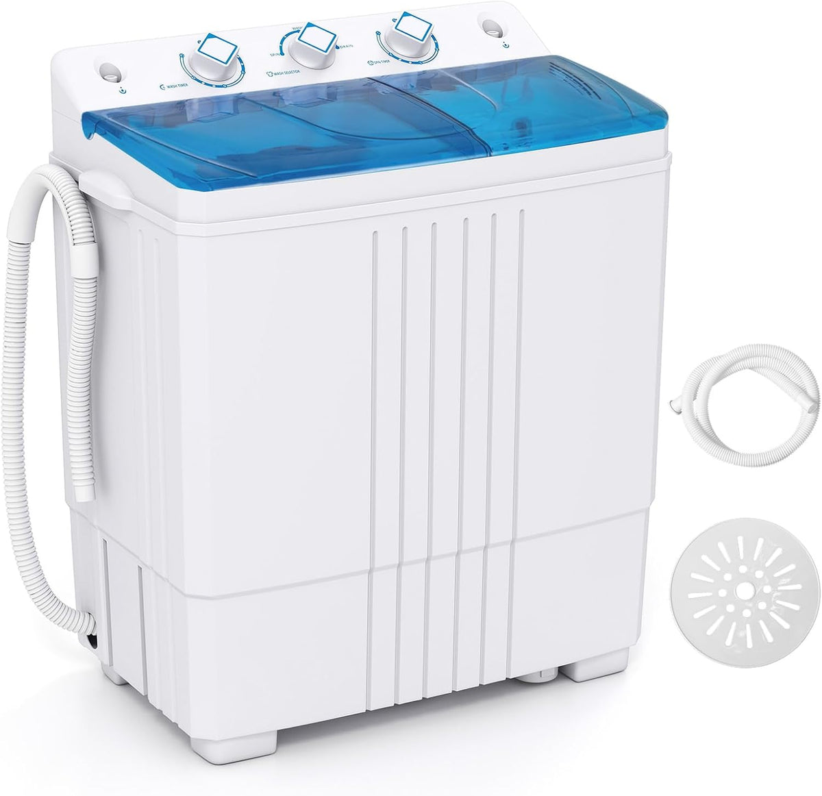 TANGZON Twin Tub Washing Machine, 8KG Portable Washing Machine Spin Dryer