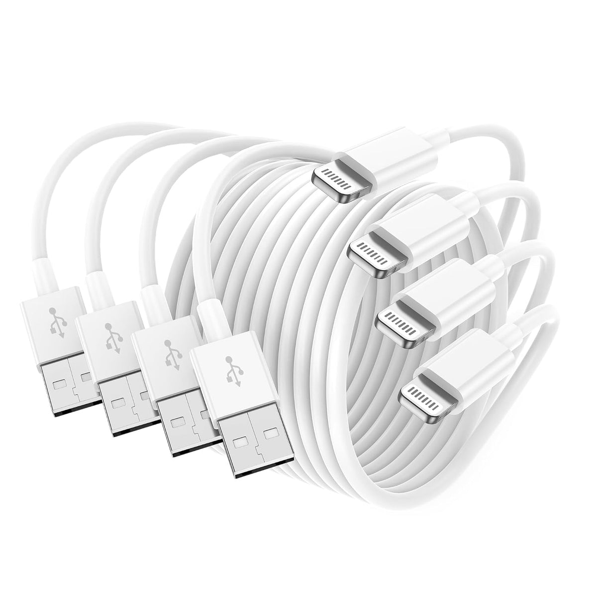 BSTOEM 4Pack for iPhone Charger Cable, 2M for Lightning to USB Cable