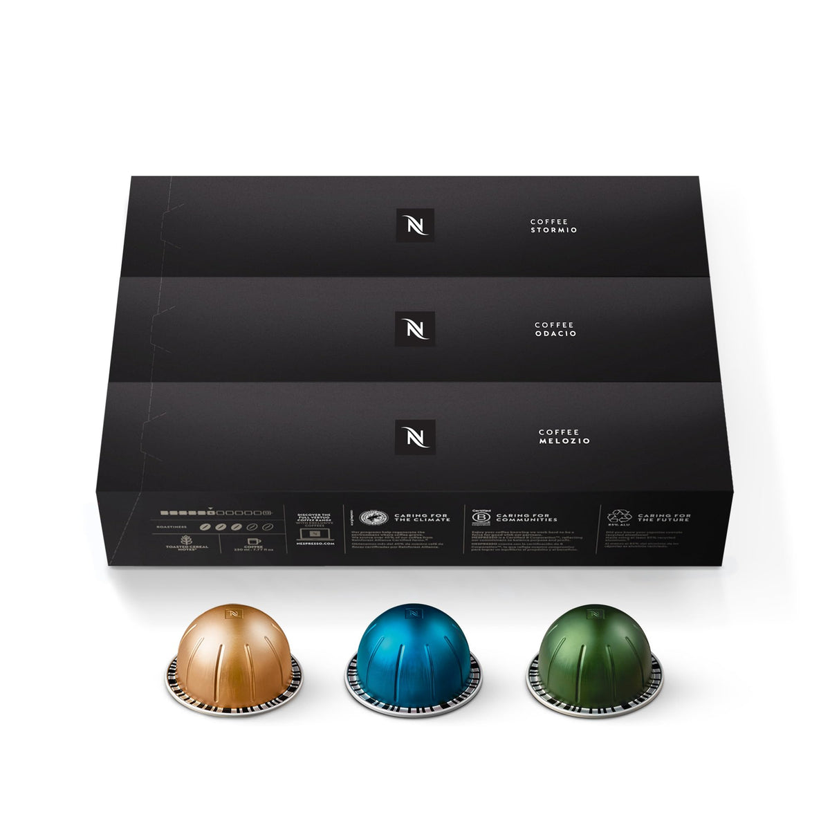 Nespresso Vertuo Coffee Pods Espresso Variety Pack - 30 Capsules (3 sleeves) Includes 10 Altissio, 10 Diavolto, 10 Voltesso Pods