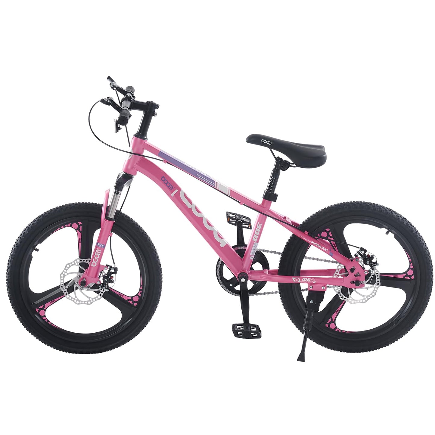BSTSEL Kids Bike 18" 20" 22" 24" Inch Youth Bike Shock Absorber Bike,12.25-Inch Frame,V-Brakes,Suitable for 9-14 Year Old Boys and Girls Mountain Bikes Pink Blue Bicycle