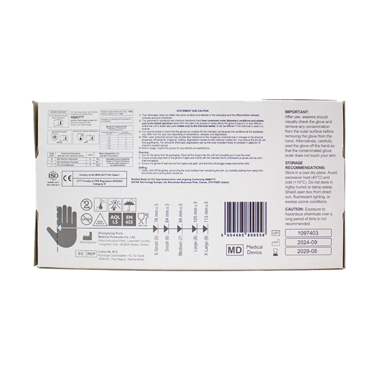 Powder Free Nitrile Gloves - Medical-Grade, Latex-Free, Food Safe (Box of 100)