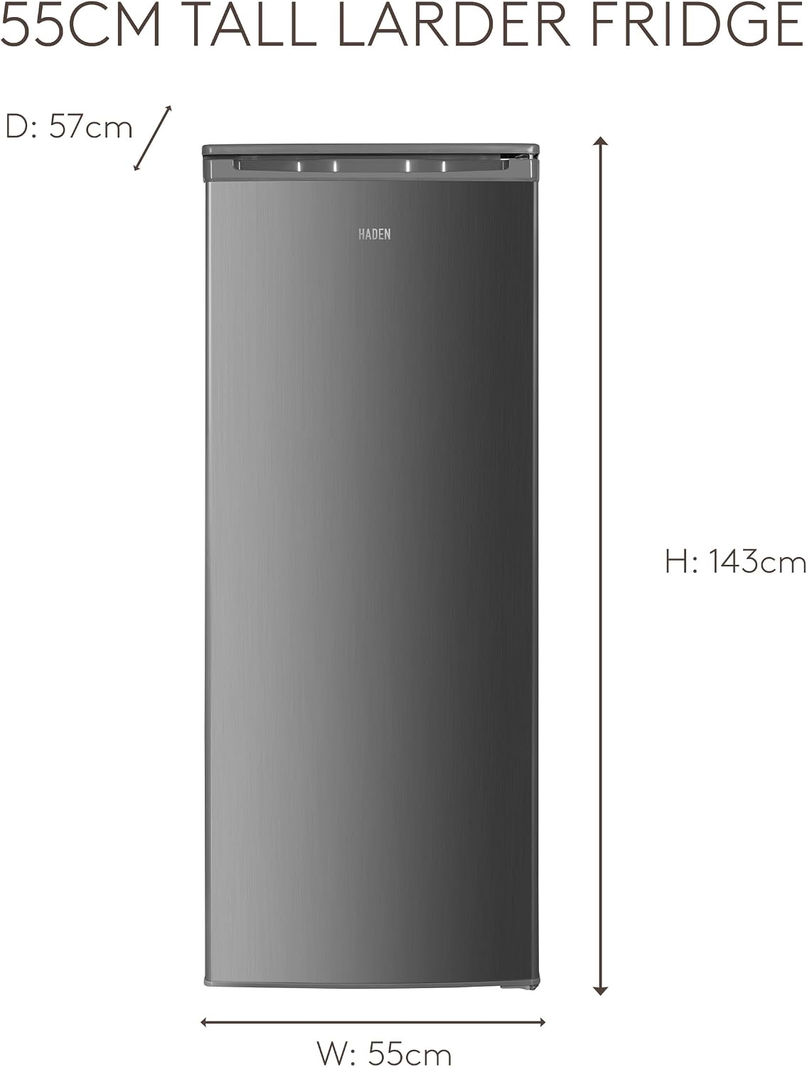 HADEN Tall Freezer 143cm 168L Manual defrost control Grey