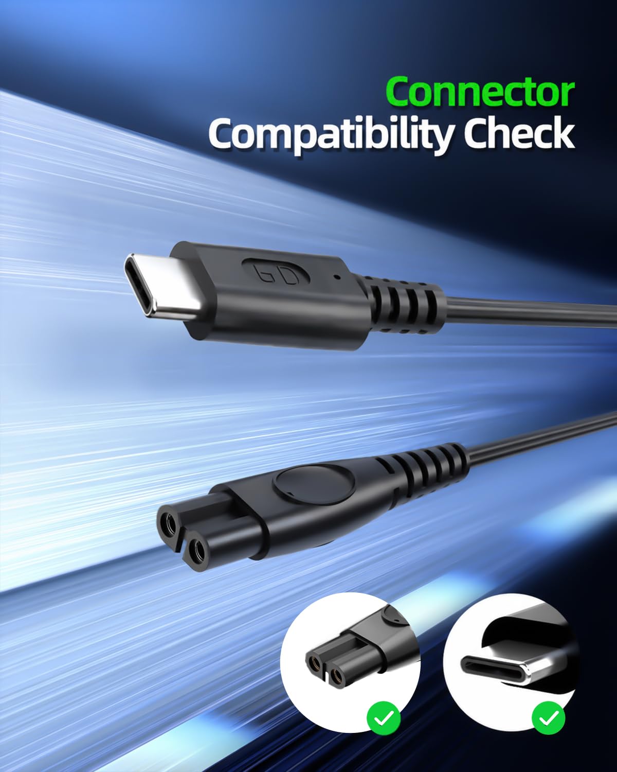 DEXPT 5V Charger Cable Fit for Philips OneBlade 360 QP2724
