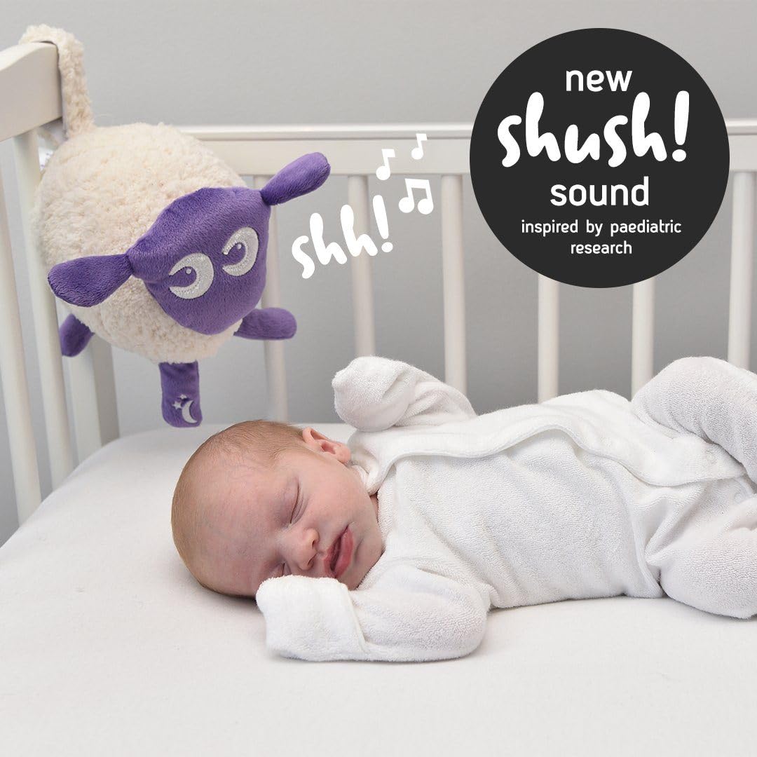 Sweet Dreamers, Rechargeable Ewan Deluxe, Grey | Baby & Infant Sleep Aid Gift | Cry Sensor & Nightlight | 10 Soothing White & Pink Noise Sounds | Continuous or Timer Playback | Machine Washable