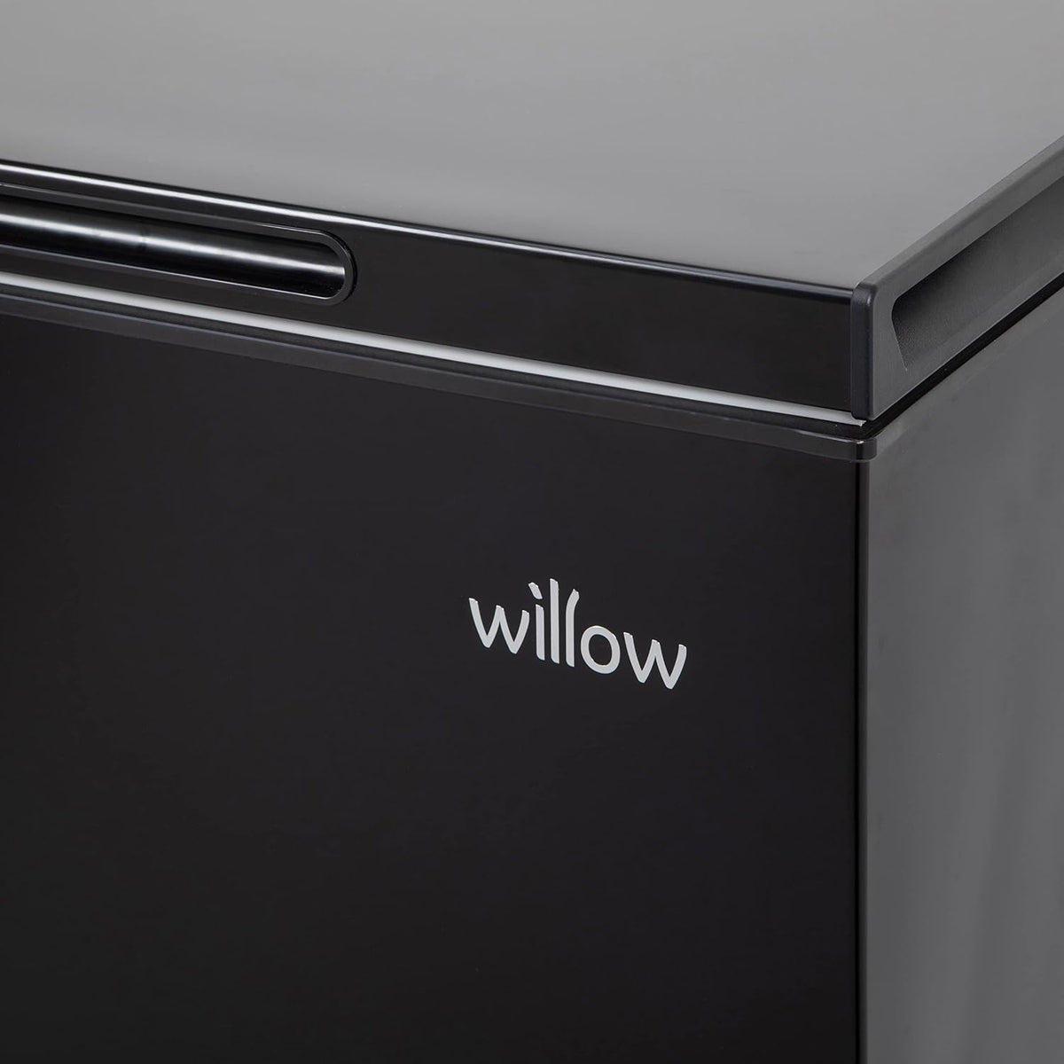 Willow W99CFB Freestanding 99L Chest Freezer with Removable Storage Basket, Suitable for Outbuildings and Garages, 4* Freezer Rating - Black