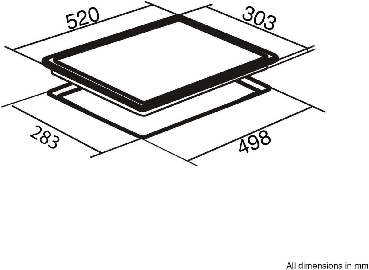 SIA GHG302BL 30cm 2 Burner Black Glass On Gas Domino Hob With Enamel Pan Stands