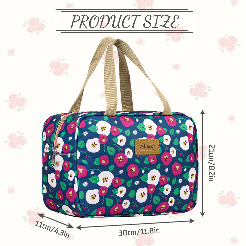 Aucuu Toiletry Bag, Large Full Size Toiletry Bag, Travel Hand-Held Make up Wash Bags, Portable Waterproof Toile-Try Kit, Bathroom Storage Case, Cosmetic Organizer for Travel, Camping for Women Girl