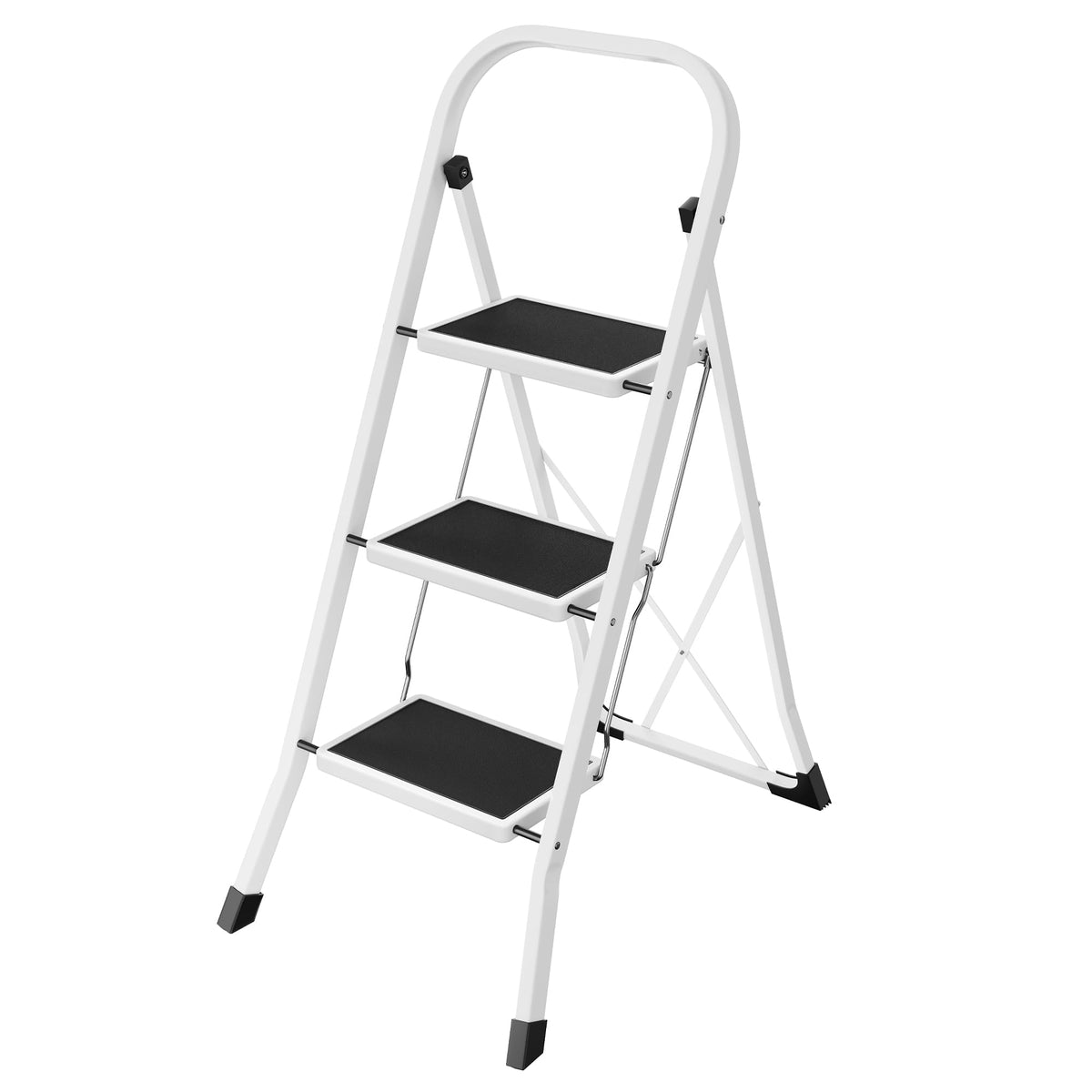 SONGMICS 2-Step Ladder, Folding Step Ladder, Safety, Holds up to 150KG