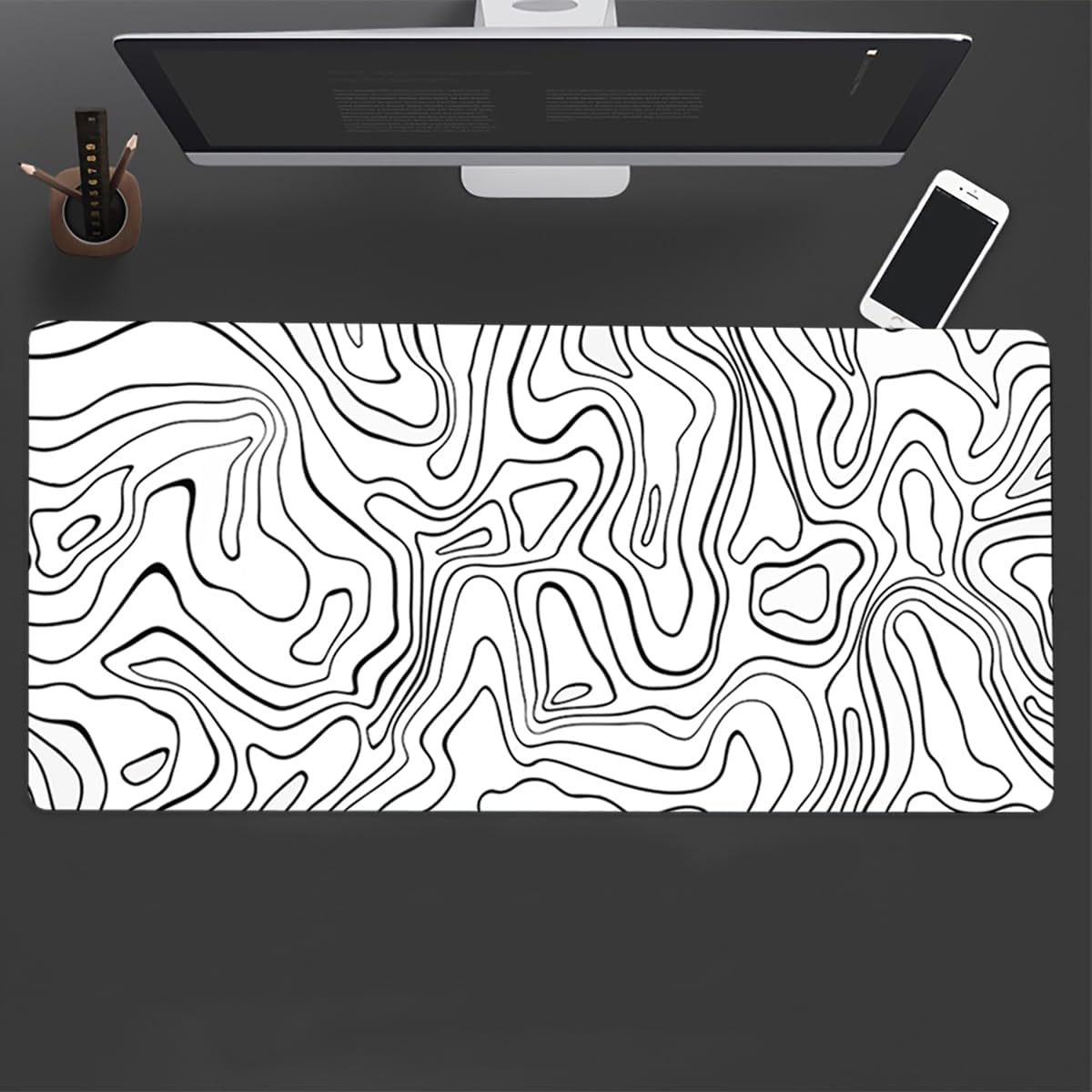 Rcege Large Gaming Mouse Pad Extended Desk Mat with Non Slip Stitched Edge