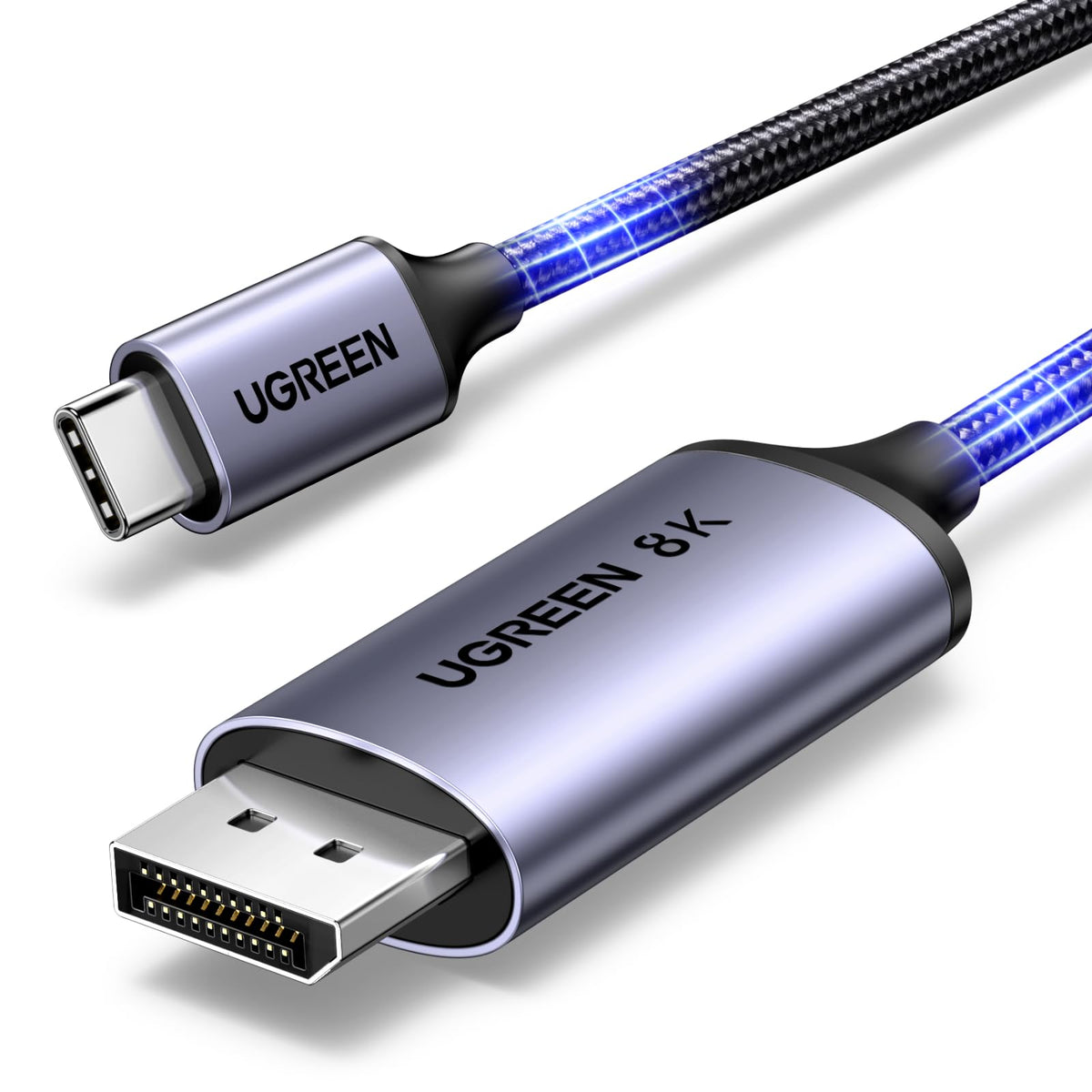 UGREEN USB C to DisplayPort Cable 8K@60Hz Thunderbolt 5/4/3 Type C DP1.4,2M