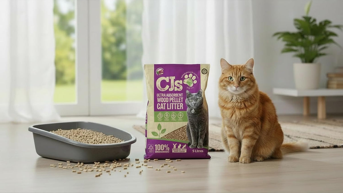 CJs Premium Cat Litter Ultra Absorbent Wood Pellets, 5 L (1-Pack)