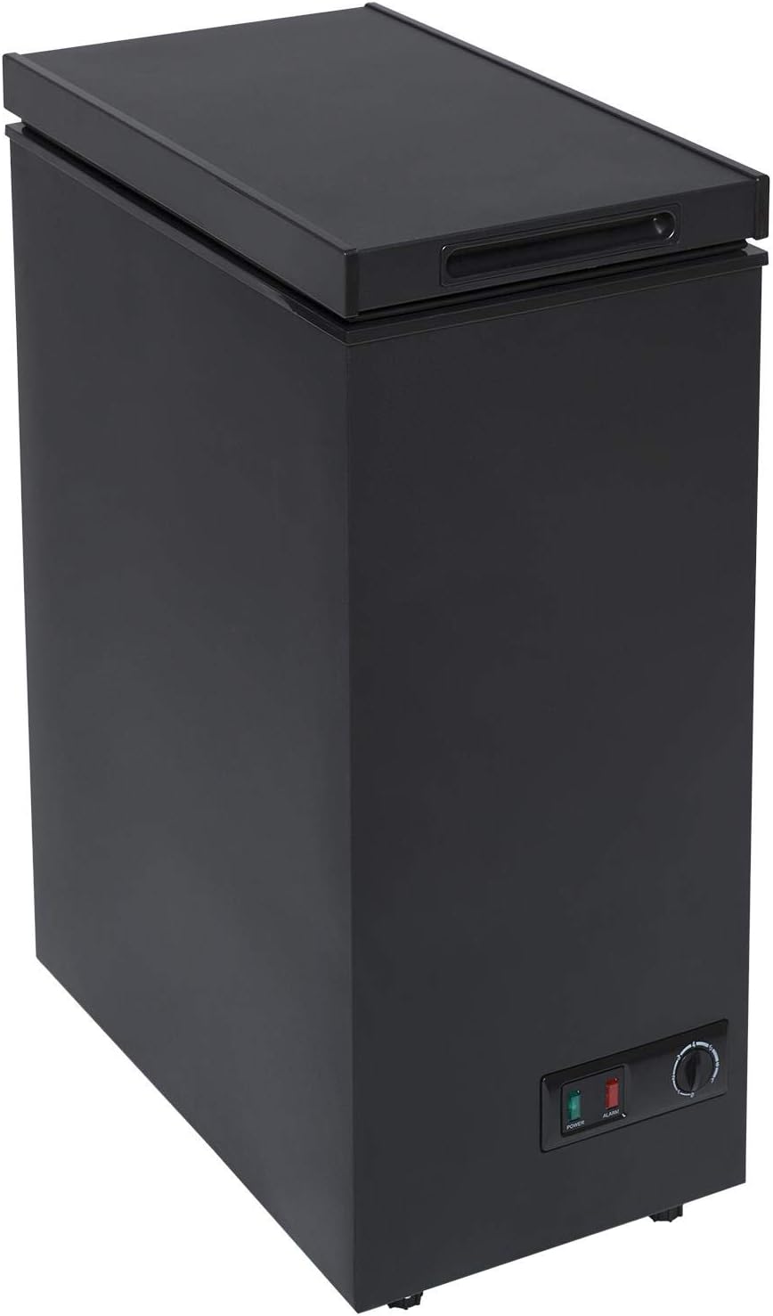 SIA Chest Freezer 53L, Removable Wire Basket, Slimline, Black, CHF60B
