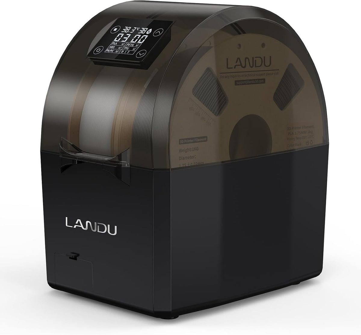LANDU Filament Dryer 3D Printer Filament Dry Box,2 Spools Double Fast Heating Upgraded Filament Dehydrator Keeping Filaments Dry for 1.75mm/2.85mm One-Key Set for PLA PETG ABS TPU