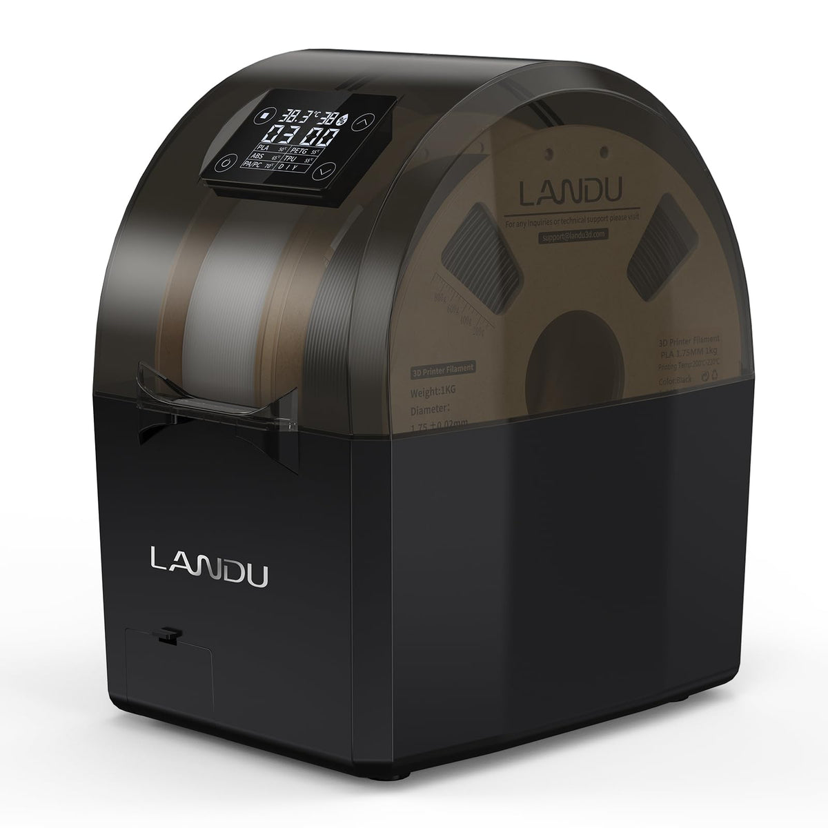 LANDU Filament Dryer 3D Printer Filament Dry Box,2 Spools Double Fast Heating Upgraded Filament Dehydrator Keeping Filaments Dry for 1.75mm/2.85mm One-Key Set for PLA PETG ABS TPU