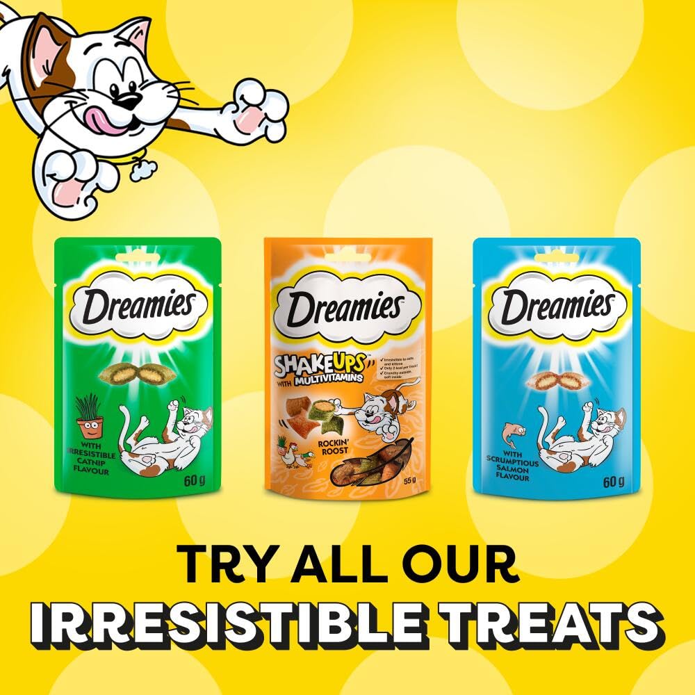 DREAMIES - Chicken Cat Treats - 2x350g - Multipack Snacks 2 Mega Tubs - Bulk Cat Food