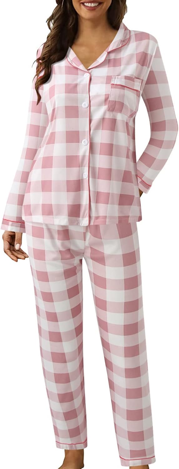 Pyjamas For Womens Women Pyjamas Set Lounge Wear Sets Matching Christmas Pjs Ladies Plus Size Co Ord Sets Autumn Nightwear Wide Leg Trousers Long Sleeve Comfort Nighties Fashion Fall Clothing Outfits