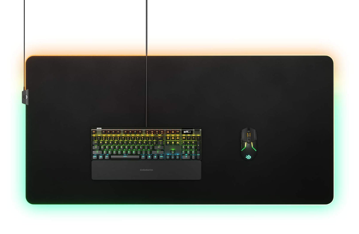 SteelSeries QcK Edge Cloth Gaming Mouse Pad - Never-fray Stitched Edges - Optimized For Gaming Sensors - Size L (450 x 400 x 2mm) - Black