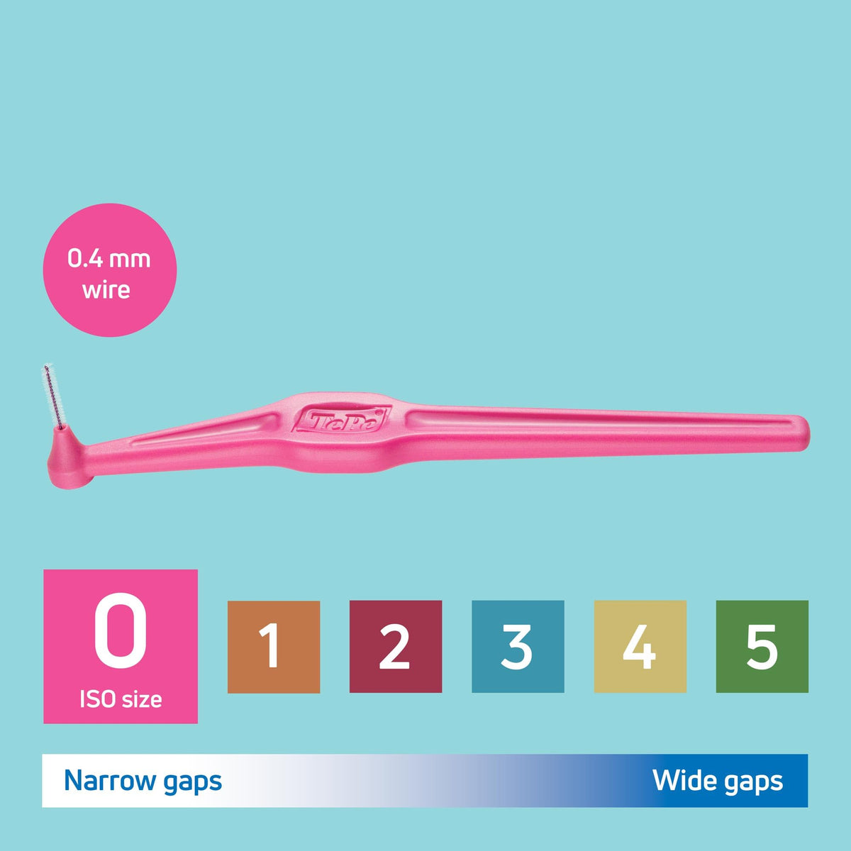 TePe Interdental Brush Angle, Pink, 0.4mm/ISO 0, 6pcs, Carton Pack