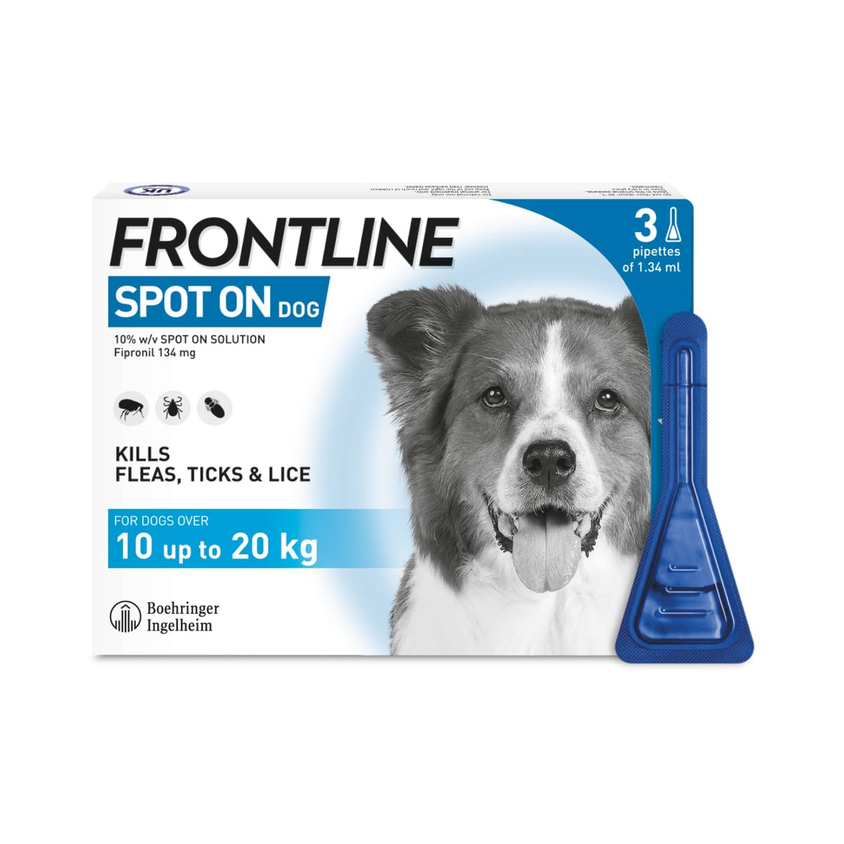 FRONTLINE Spot On Flea & Tick Treatment for Large Dog (20-40kg) 3 Pipettes