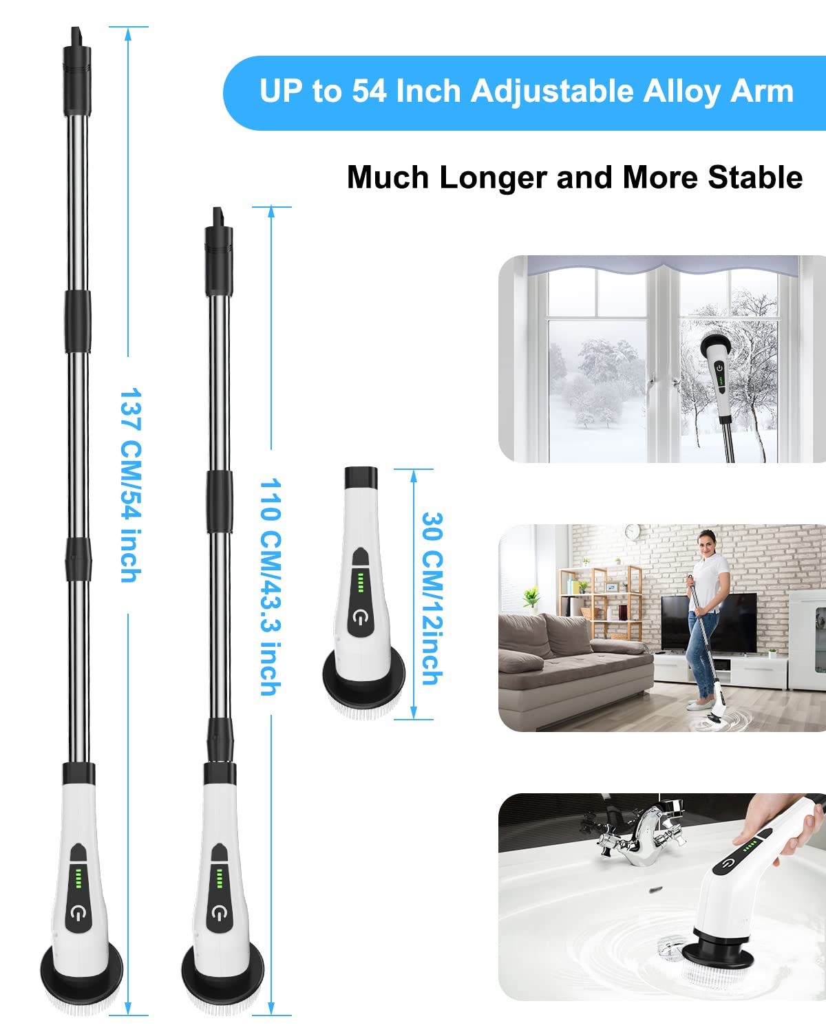 Leebein Electric Spin Scrubber, Cordless Cleaning Brush for Bathroom, Home