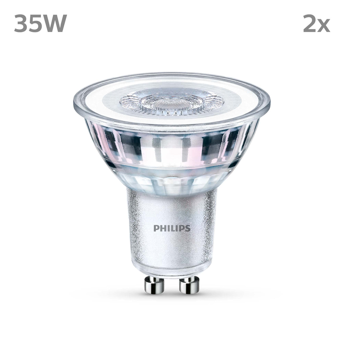 Philips Classic Spotlight Bulb, GU10 Pack of 6