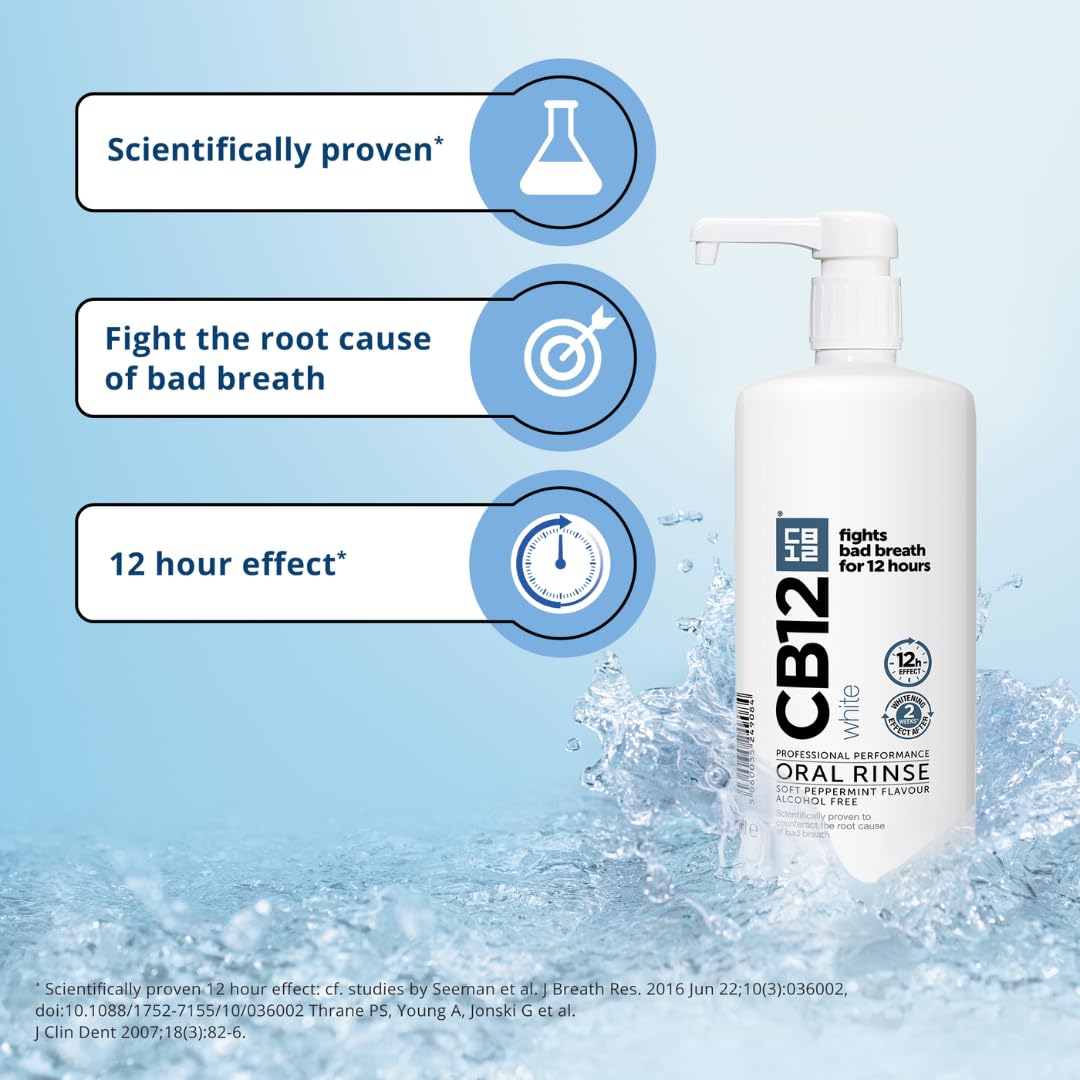CB12 Whitening Mouthwash Alcohol Free for 12H Bad Breath Treatment 250ml