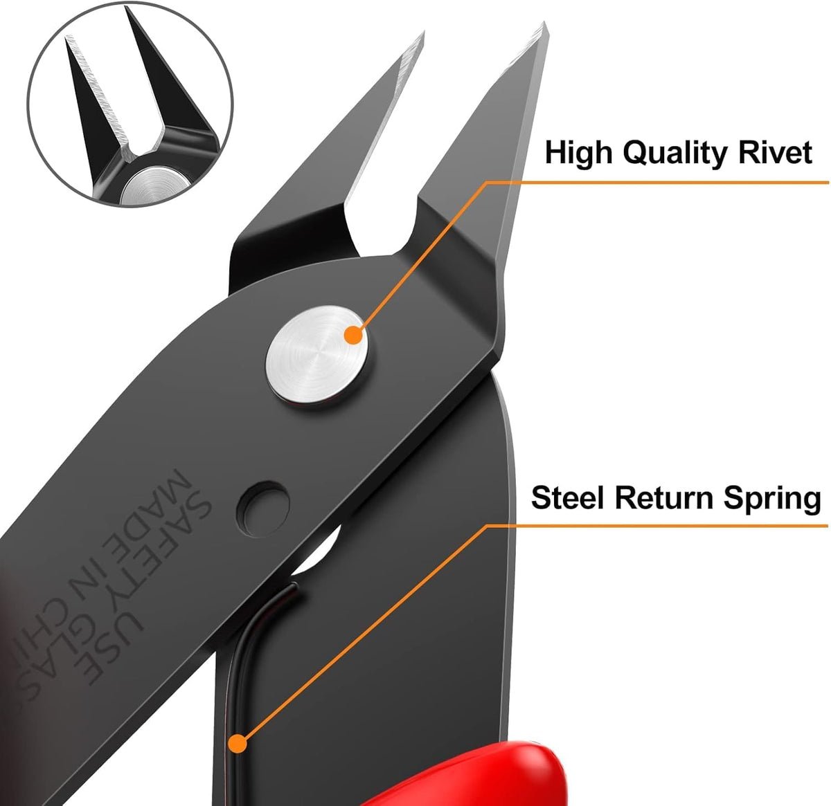 BOENFU Flush Cutter Small Wire Cutters Cable Tie Cutter 10 Pack 5 Inch Precision Wire Clippers Hobby Snips Side Cutting Pliers for Jewelry Making, Electronics, Black