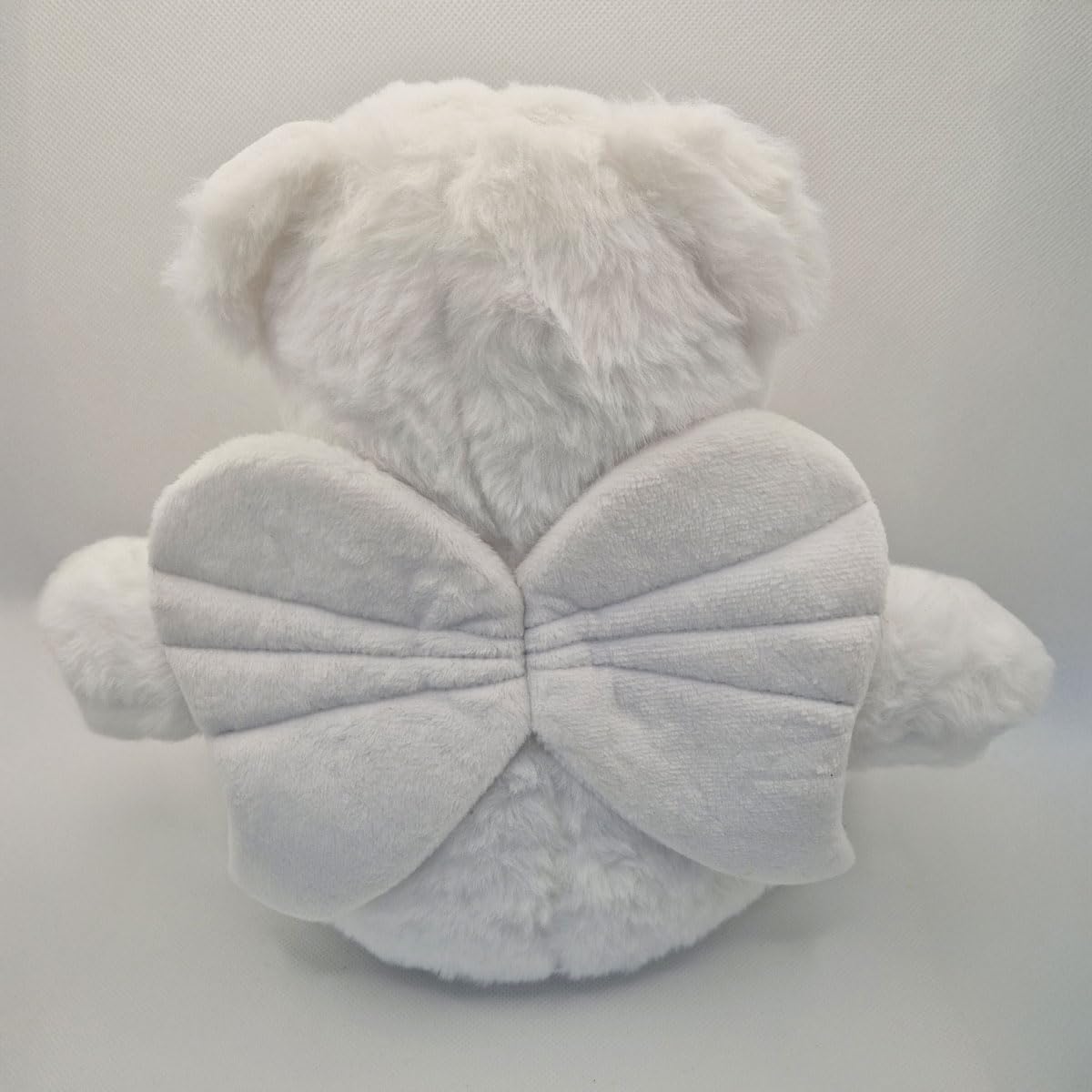 Personalised Memory Teddy Bear with Heart-Shaped Photo – “A Cuddle From Heaven” Keepsake Gift – 28 Bear Styles – Add Your Text & Choose Colour – Custom Memorial Bear (White Angel Teddy)