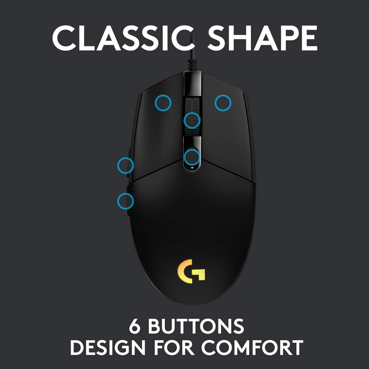 Logitech G203 LIGHTSYNC Gaming Mouse with Customizable RGB Lighting